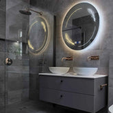 LED Spiegel Rund | Touch-Schalter | Anti-Beschlag-Funktion | Einstellbare Farbtemperatur - Reyze Seria Good Vibes Model 2